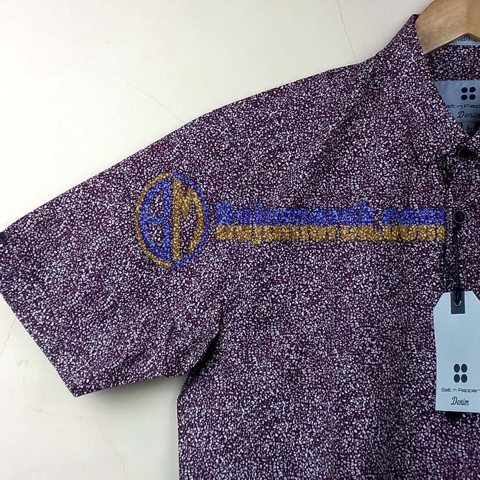 Salt N Pepper kemeja lengan pendek original MAROON DLOOM