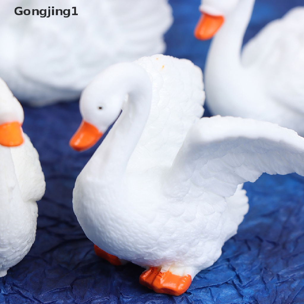 Gongjing1 2 Pcs Miniatur Angsa Mini Untuk Dekorasi Taman Minifairy Gardenrumah DIY