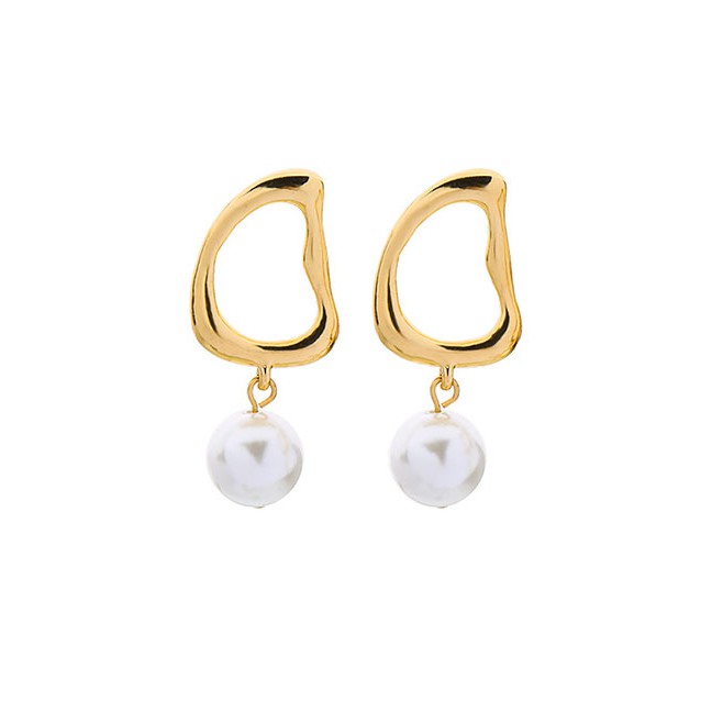 LRC Anting Tusuk Fashion (glass Pearl) 925 Silver Needle Freshwater Pearl Stud Earrings F75125