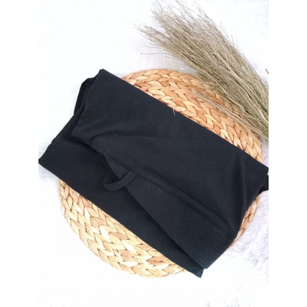 (AL-DHANS BERGO PED) HIJAB INSTAN BERGO PAD - JILBAB BERGO AD - JERSEY IRISH-Hitam