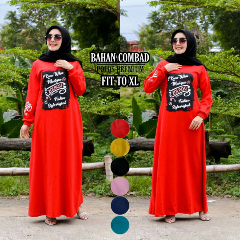 Gamis Zolaqu//Gamis jumbo//Gamis combet//Gamis rayon//Tunik rayon(BISA COD)