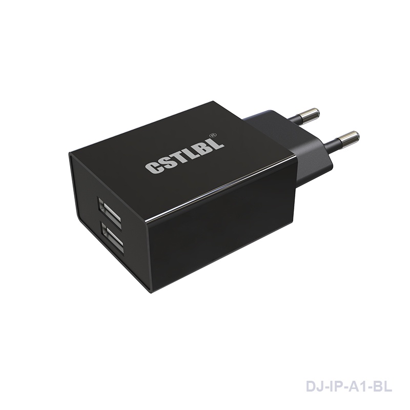 COD✅CSTLBL Charger ORI Fast USB Charging 2.0 (Power Oval)  5V 1.5A  colokan pengisi daya ponsel cepa-12W   2USB hitam