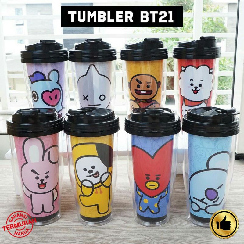 TUMBLER (Botol Minum) BT21/ BTS / Kpop versi ke-3 / SOUVENIR BOTOL MINUM BTS