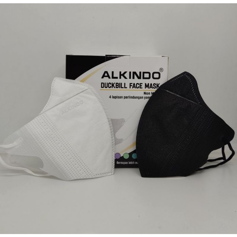 MASKER DUCKBILL ALKINDO GARIS HITAM PUTIH ISI 50LEMBAR