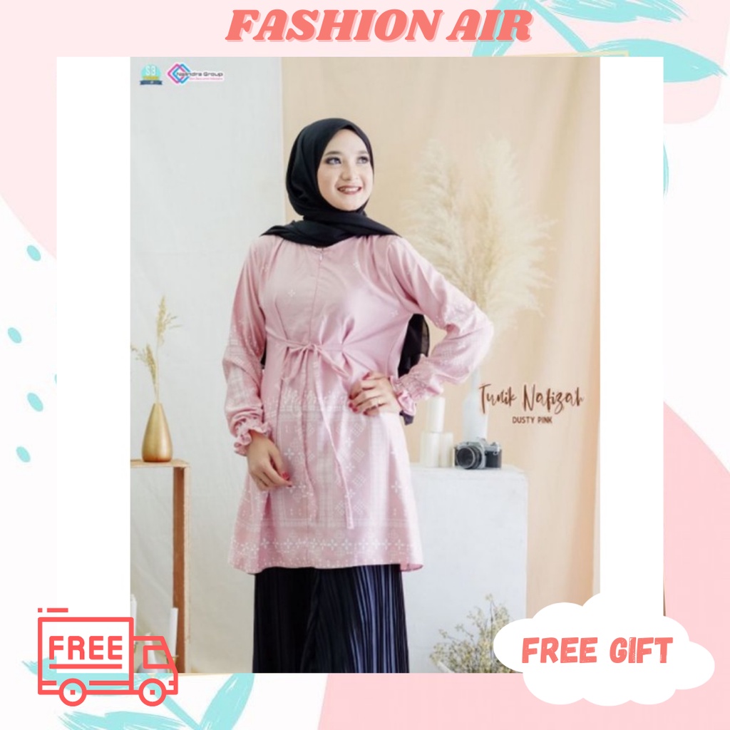 GAMIS TUNIK MOTIF LINEN EXORA TUNIK NAFIZAH ORIGINAL BY NALINDRA