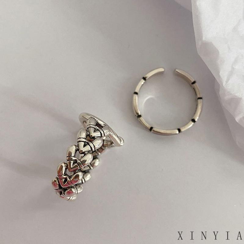 【COD】Cincin Jari Telunjuk Model Terbuka Desain Hati Rongga Untuk Wanita