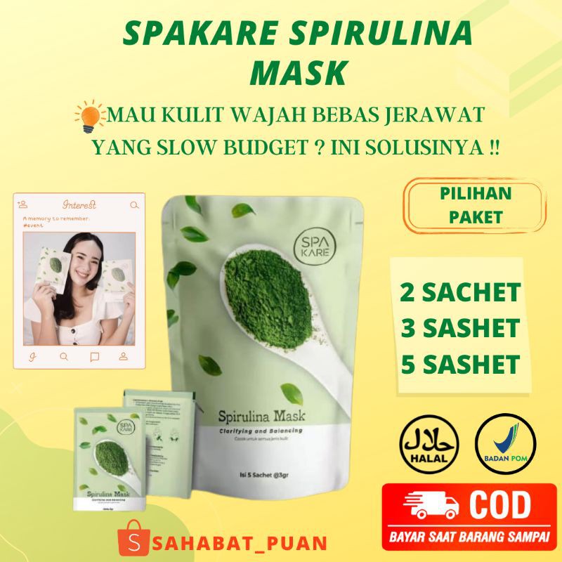 Spakare Spirulina Mask Tiens Indonesia || Masker Wajah Anti Jerawat ||New Produk Bubuk