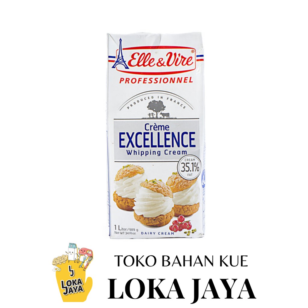 

ELLE & VIRE - WHIPPING CREAM 1LITER ELLE&VIRE WHIP CREAM CAIR ELLEVIRE (ONLY GRAB EXPRESS)