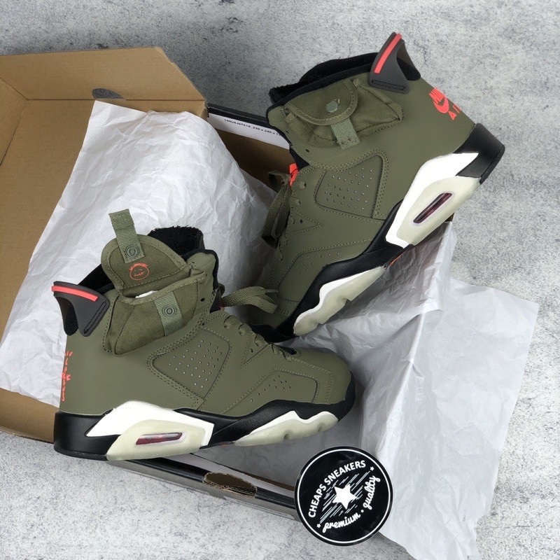 Nike Air Jordan 6 x Travis Scott Cactus Jack Olive Green