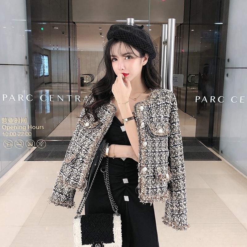 Tweed coat wanita jacket import korean style autumn premium Lara