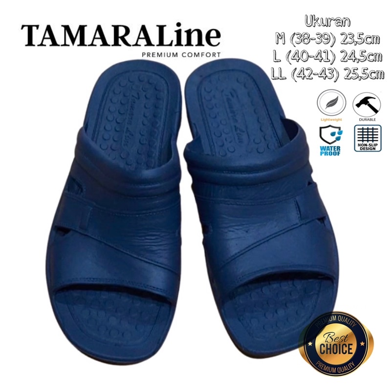 Sandal Selop Slide Slip on Karet Pria Dewasa / Remaja - TAMARALINE 132 / Bahan Premium Lentur Empuk Ringan Kuat Anti Slip Anti Air Model Sandal Casual Santai Rumah Hotel Outdoor Kamar Mandi Murah Original