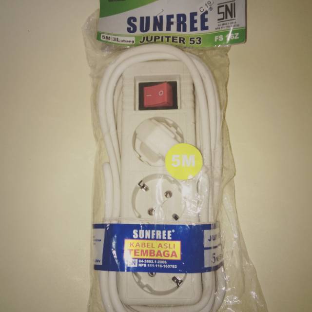 Stop kontak 5 meter kabel tembaga asli