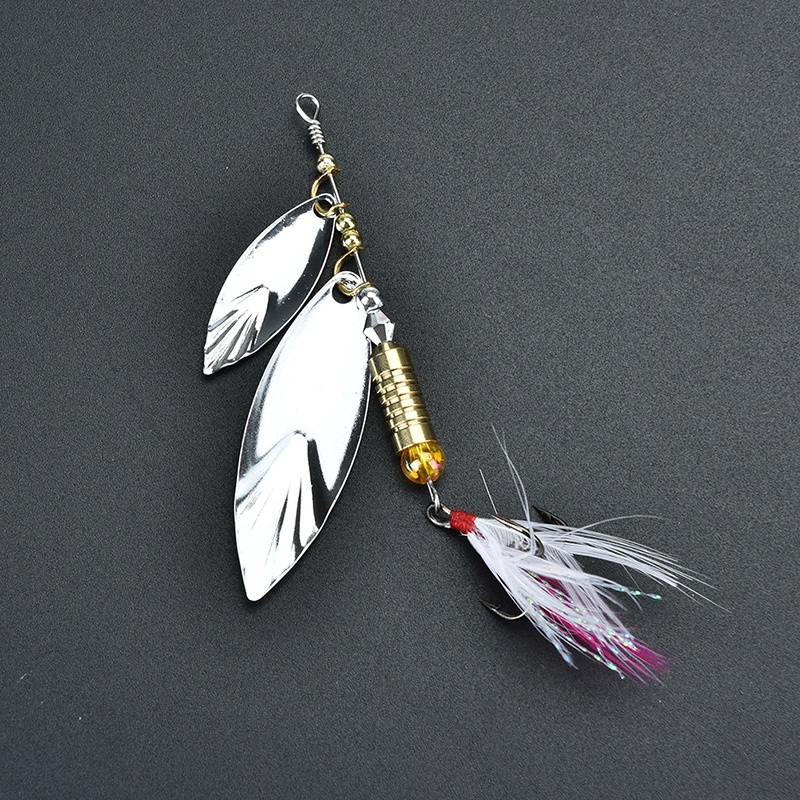 {LUCKID}7g fishing lure spoon bait ideal for bass trout perch pike rotating fishing