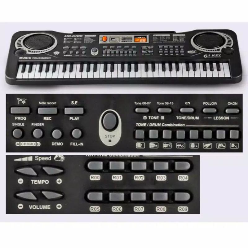 [JUALSEMUA18](6106)MAINAN PIANO ELEKTRONIK 61 KEYS / KEYBOARD ELECTRONIC 61 KEYS