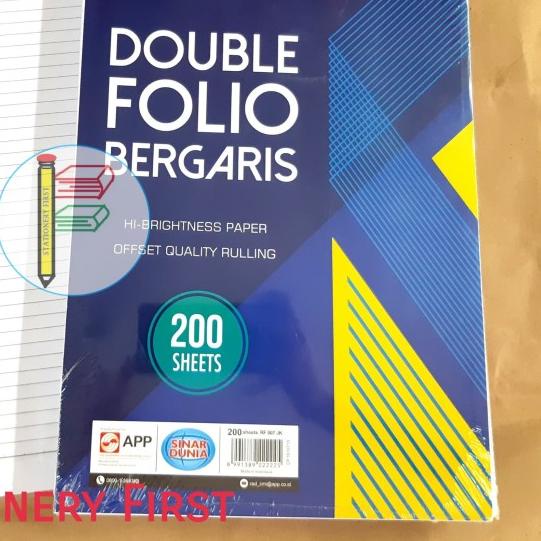 

✤ Kertas Double Folio Bergaris isi 200 Lembar SIDU Sinar Dunia ➢