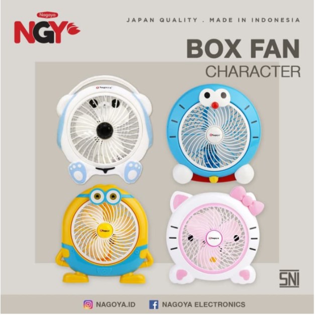 Kipas Angin Karakter Listrik Box Fan Nagoya 10 Inch 10&quot; NG-180 A B C D