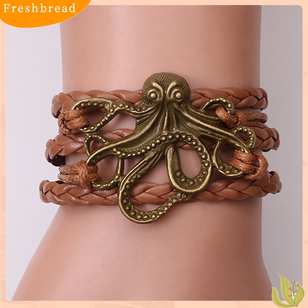 Terlaris Unisex Alloy Octopus Design Braided Bracelet Party Memorial Jewelry Accessories