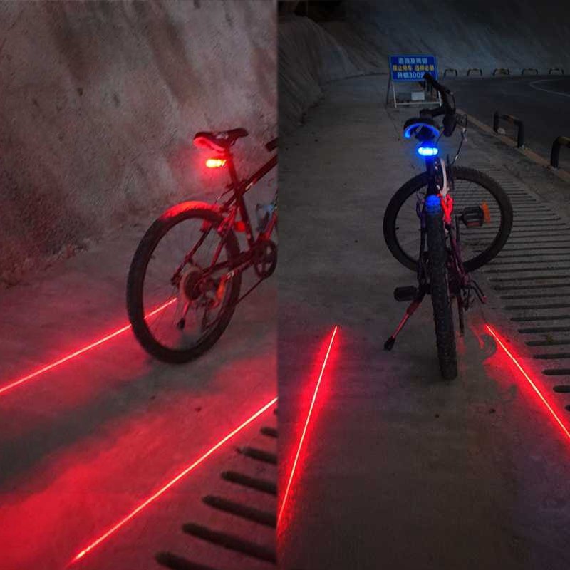 Trend-Lampu Belakang Sepeda Laser Tail Light Strobe / Bicycle Laser 5 LED Taillight/5 LED 7 Mode Sepeda