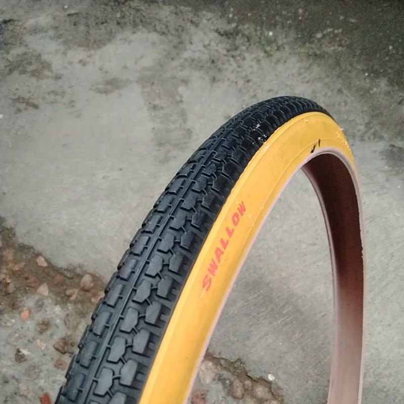 ban luar swallow 26 x 1.75 list kuning halus ban sepeda MTB Tan wall 26x1.75