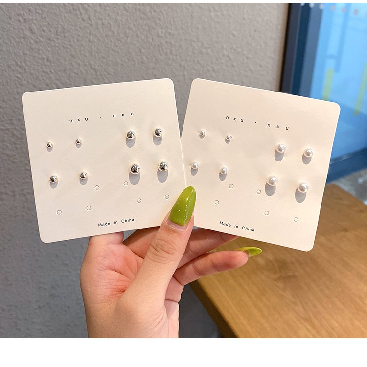 Mysterygirl - Anting Titanium Anti Karat Anting Tusuk Earrings 7in1 Fashion Earrings Set Korea Aksesoris Murah BISA Anting Tusuk  Anting Simple Lucu