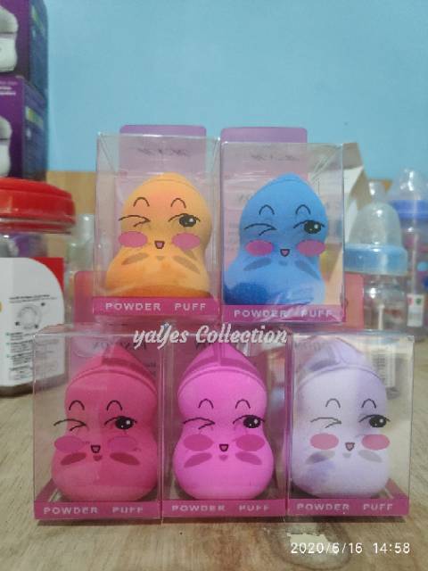 Spon make up spons egg shape guci sponge puff bulat telur beauty makeup kecantikan