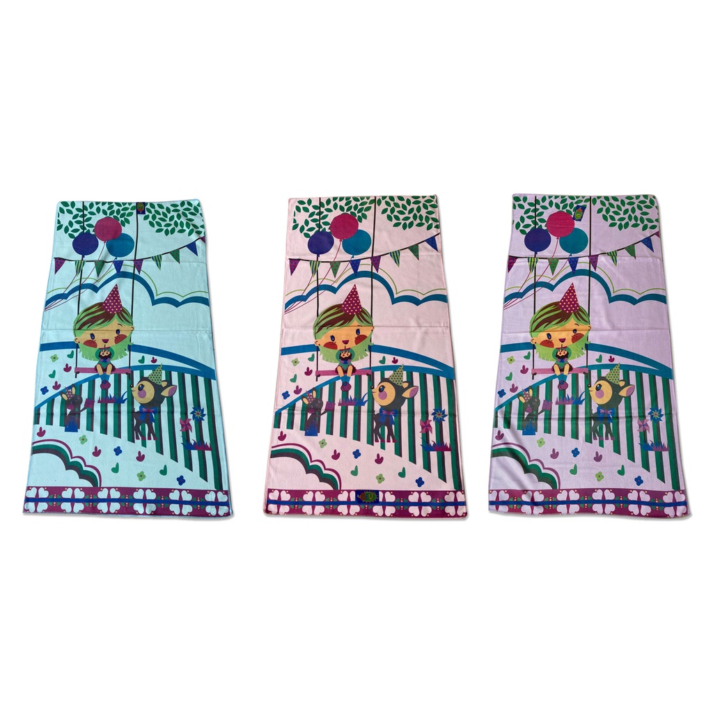 Handuk Mandi Anak Print Warna Unicorn Little Girl Birthday 65x130