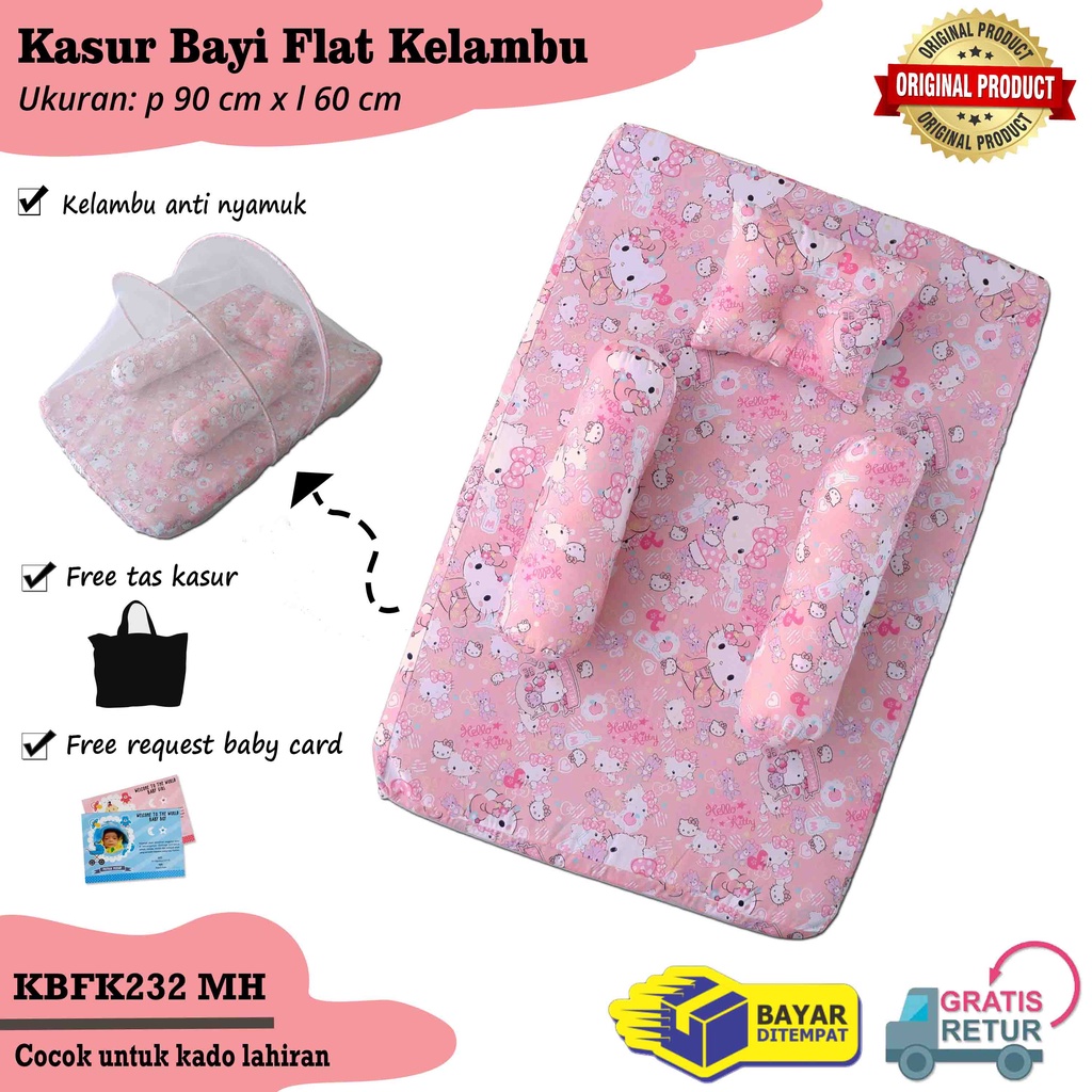 Kasur Bayi Flat Paket Perlengkapan Bayi Baby Gift Set Kado Lahiran Tempat Tidur Baby-KBFK232MH