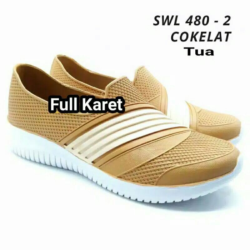 [COD]SEPATU KARET WANITA SLIP ON ATT SWL 480 TERKEREN