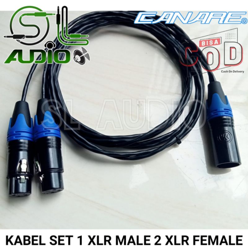 Kabel Cabang XLR Male To 2 XLR Female Splitter Male to 2 Female