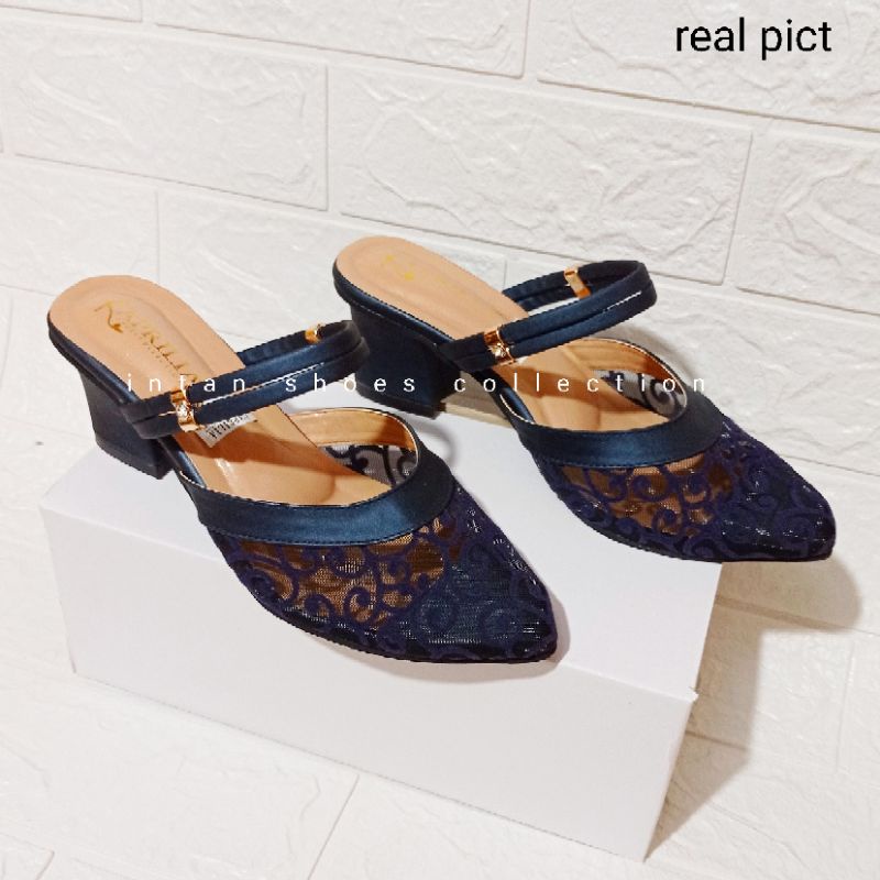 Sandal Brukat-02/sandal hak brukat/sandal bustong/sandal wanita/sandal pesta/sandal wedges/higheels Image 9