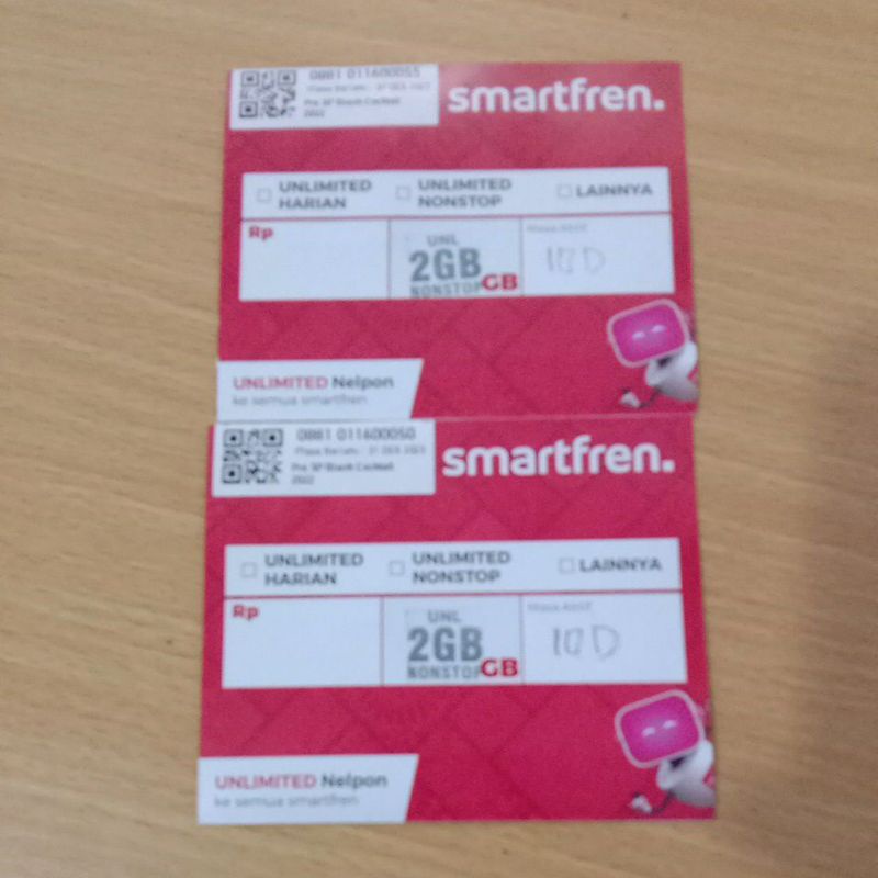 Nomor cantik smartfren bonus kuota unl 2GB NONSTOP 10D