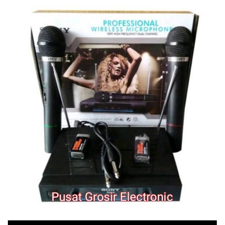 MICROPHONE WIRELESS SONY SN 66 DOUBLE MIC  PEGANG MIC WIRELESS