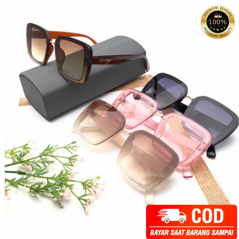 KACAMATA Sunglasses Wanita,Fashion MiuMiu1007,Superpremium,Lensauv+Antisilau