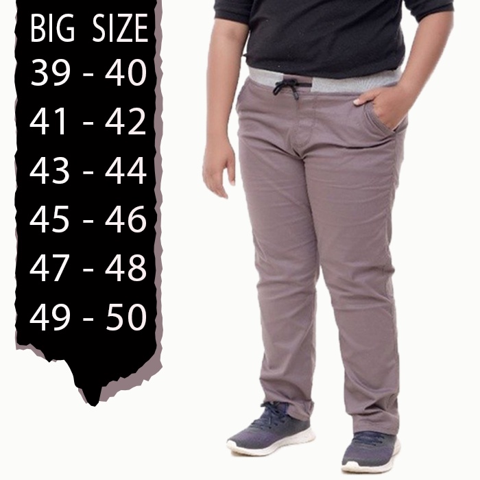 jumbo celana panjang pria bigsize pinggang karet