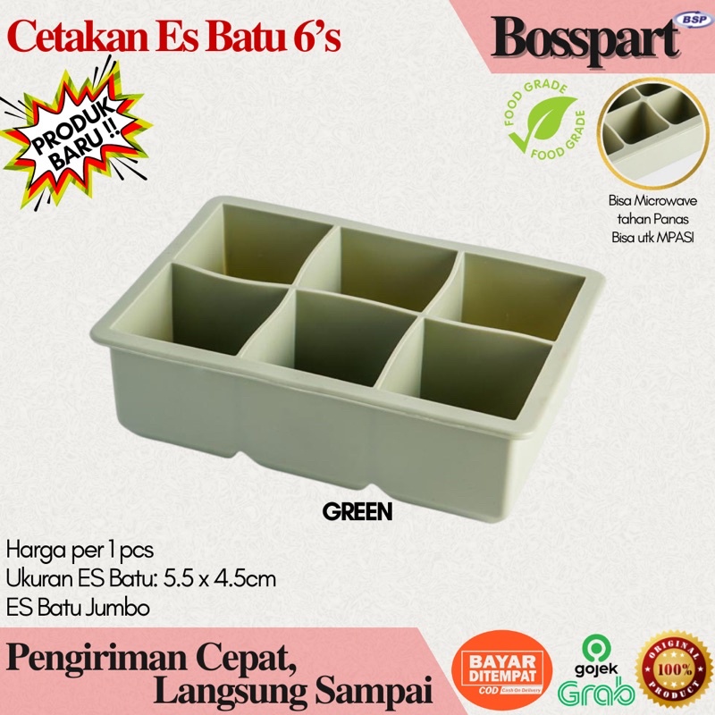 Cetakan Es Batu Silikon / Silicone Ice Cube Try / Cetakan Es Batu 15 sekat / Cetakan Mpasi 6 sekat