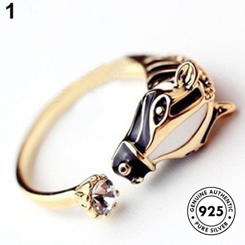 Cincin Lapis Silver S925 Motif Zebra Aksen Berlian Untuk Wanita