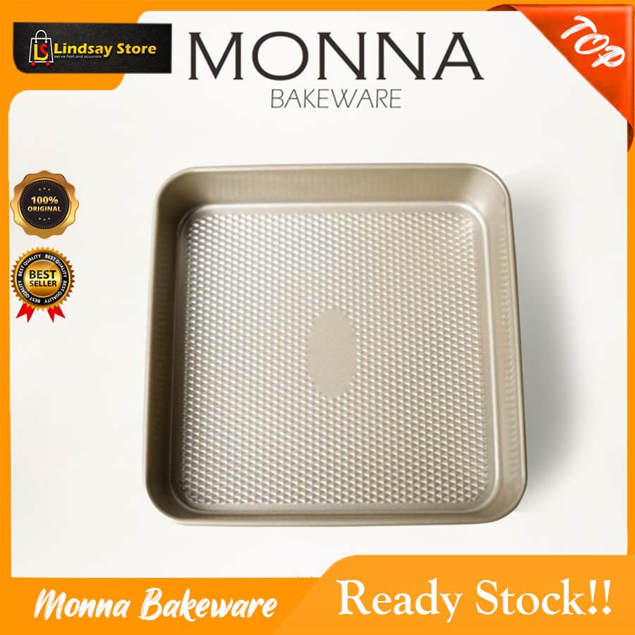SQUARE PAN MONNA BAKEWARE SIGNORA CARBON STEEL Loyang Sultan Loyang Bolu Kotak / Bulat | Persegi Pan