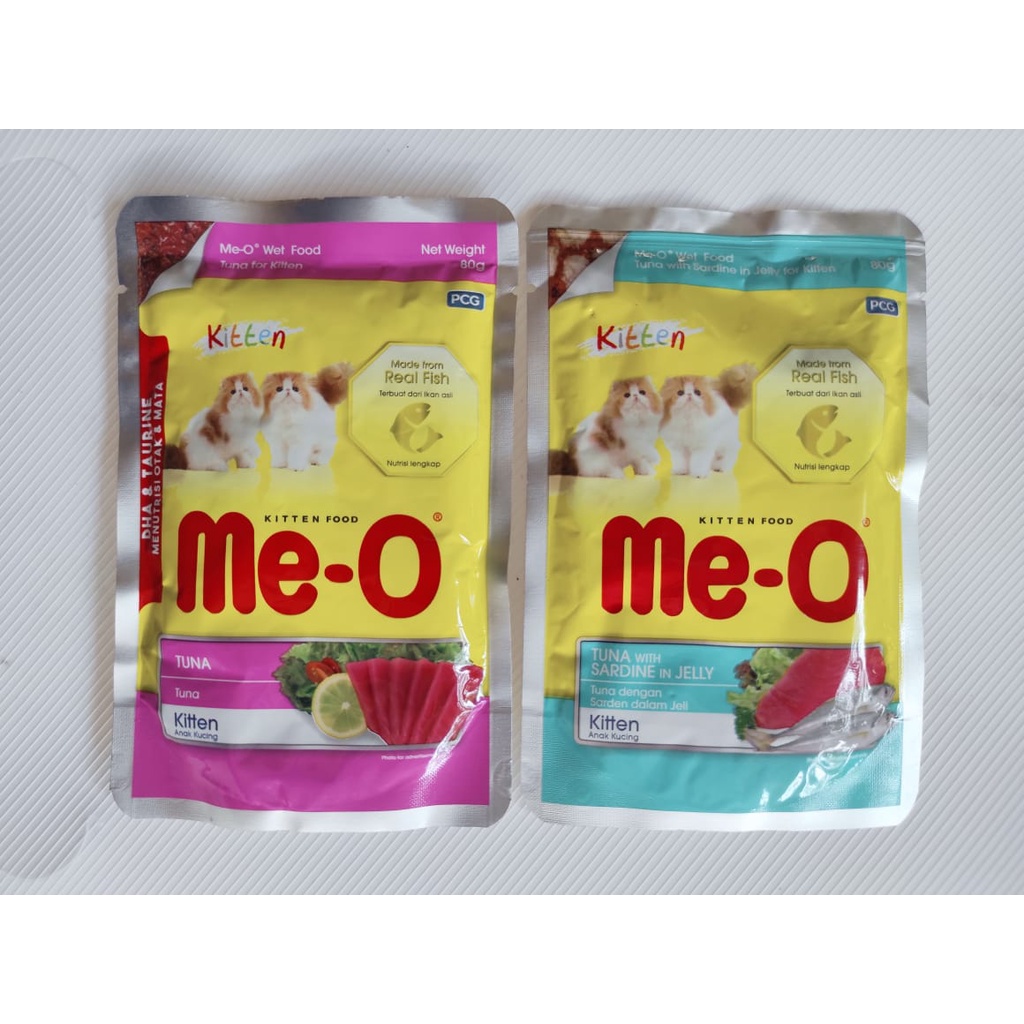 MeO Pouch Sachet 80g Kitten Adult Varian Makanan Kucing Basah Meo 80 g Me-o Pouch Saset