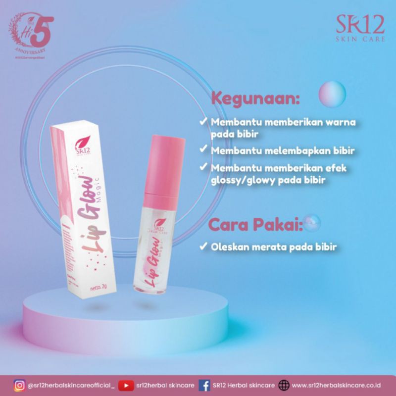 LIP GLOW MAGIC SR12 / SERUM BIBIR /LIPGLOSS /LIP GLOW PEMERAH BIBIR ALAMI/PELEMBAB BIBIR MERAH ALAMI