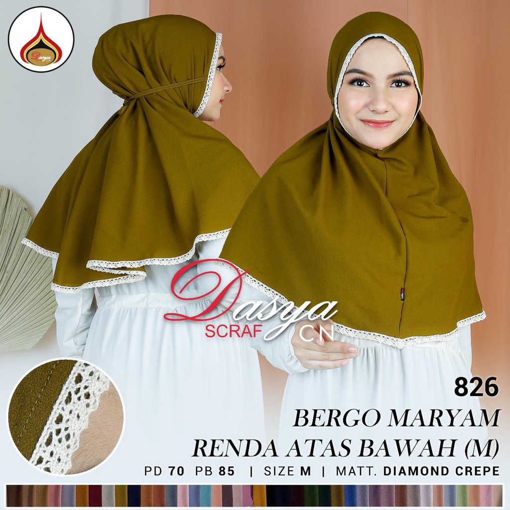 BERGO INSTANT TALI DIAMOND RENDA BERGO MARYAM RENDA HIJAB INSTANT