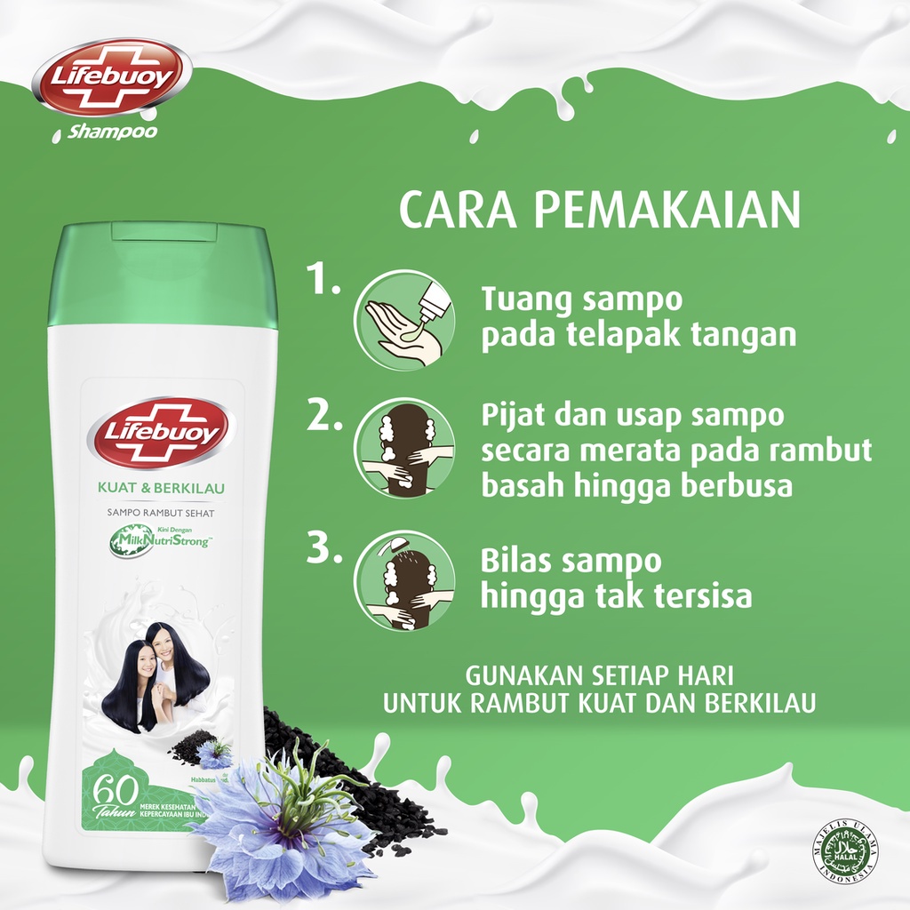 Lifebuoy Shampoo Strong &amp; Shiny 340ml - Perawatan Rambut Kuat &amp; Berkilau