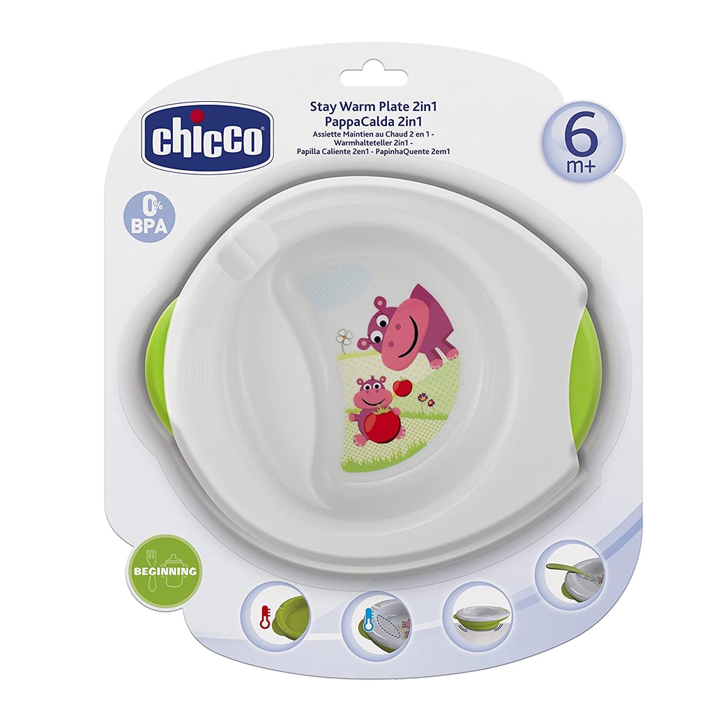 Mangkuk Makan Bayi CHICCO STAY WARM PLATE 2in1 - Tempat Tetap Hangat 2in1 Chico