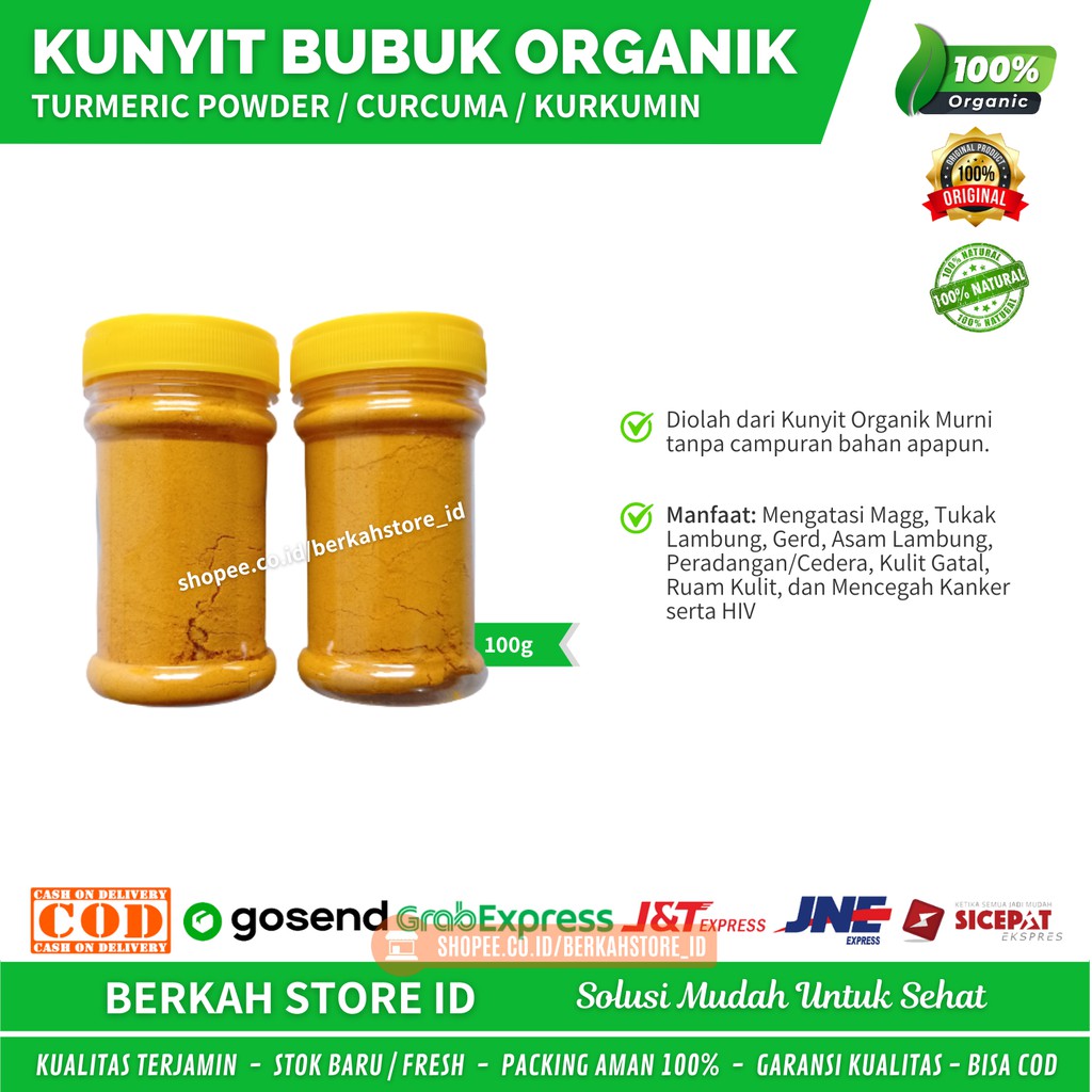 

PROMO / 100g Kunyit Bubuk Organik Turmeric Powder Rempah JSR Bubuk Kunyit Rempah Herbal