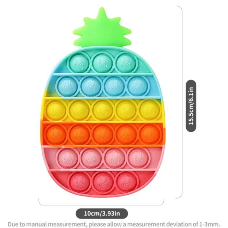 BIANCA - Mainan Anak Pop It Fidget RAINBOW Bubble Push Pop its Fidget Toys-NANAS RAINBOW