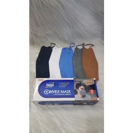 Masker Sensi Convex Mask 4ply earloop isi 20+2Bonus Assorted Colors Flashy Series