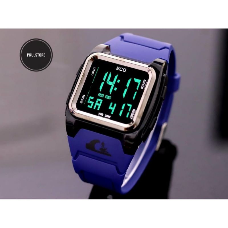 JAM SPORT TERLARIS TALI KARET DIGITAL SEGI EMPAT WATER PROFF