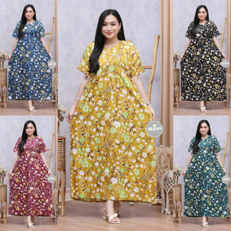 daster panjang semata kaki busui kekinian non ruffle Ranswa batik