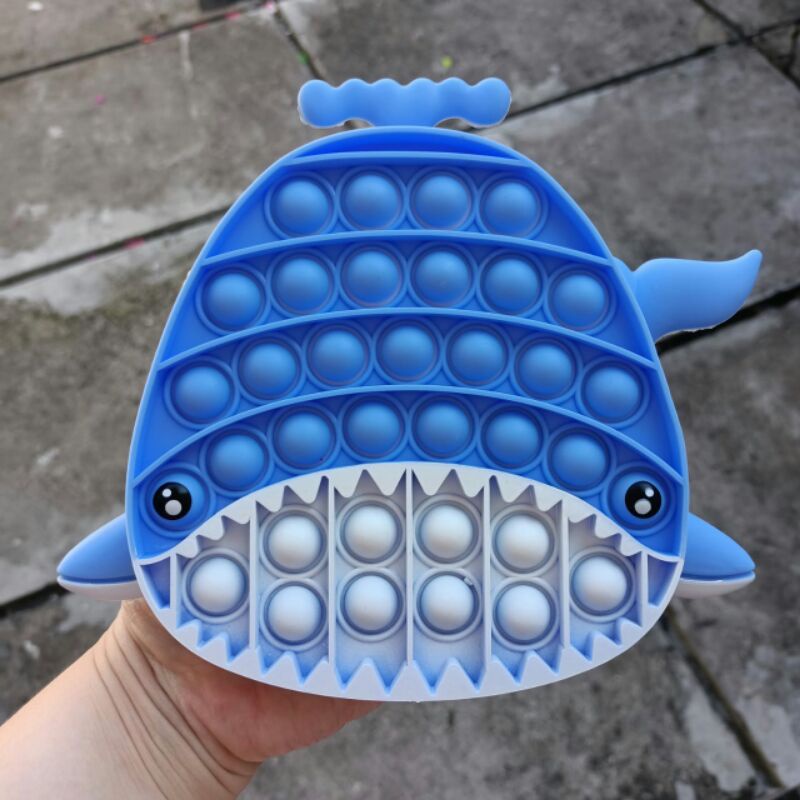 Mainan Viral Pop it Fidget Rainbow, Pop it viral, Mainan pop it, Fidget toys-shark