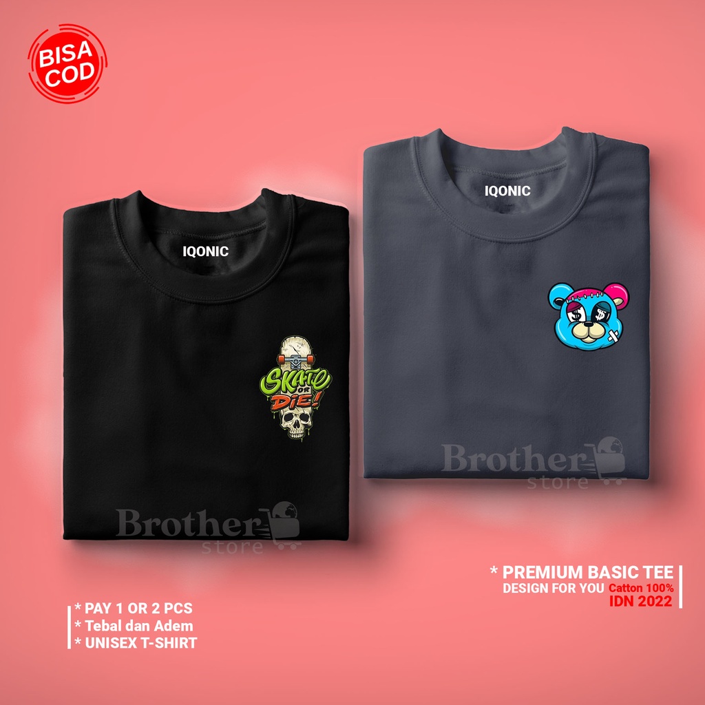 ( PROMO COD ) BROTHER STORE / Kaos Distro Pria / Kaos Distro100% Catoon Combed 24s / Articel Skate Bear