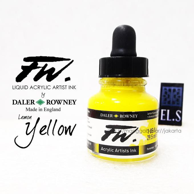 

Best Seller! Daler Rowney Fw Ink Lemon Yellow ( Cat Akrilik ) Terpercaya